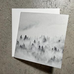 trauerkarte wald im nebel